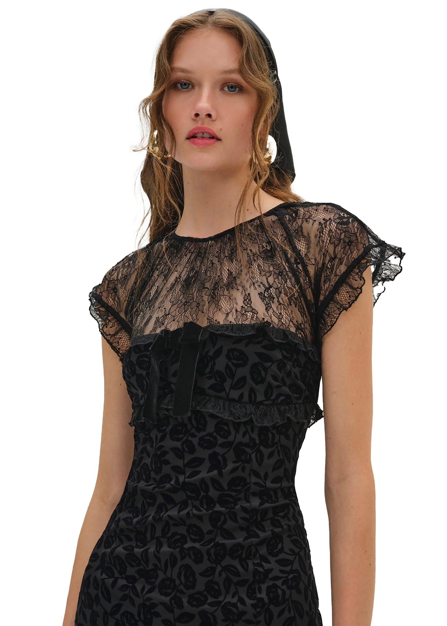 For Love & Lemons Midnight Velvet Mini Dress
