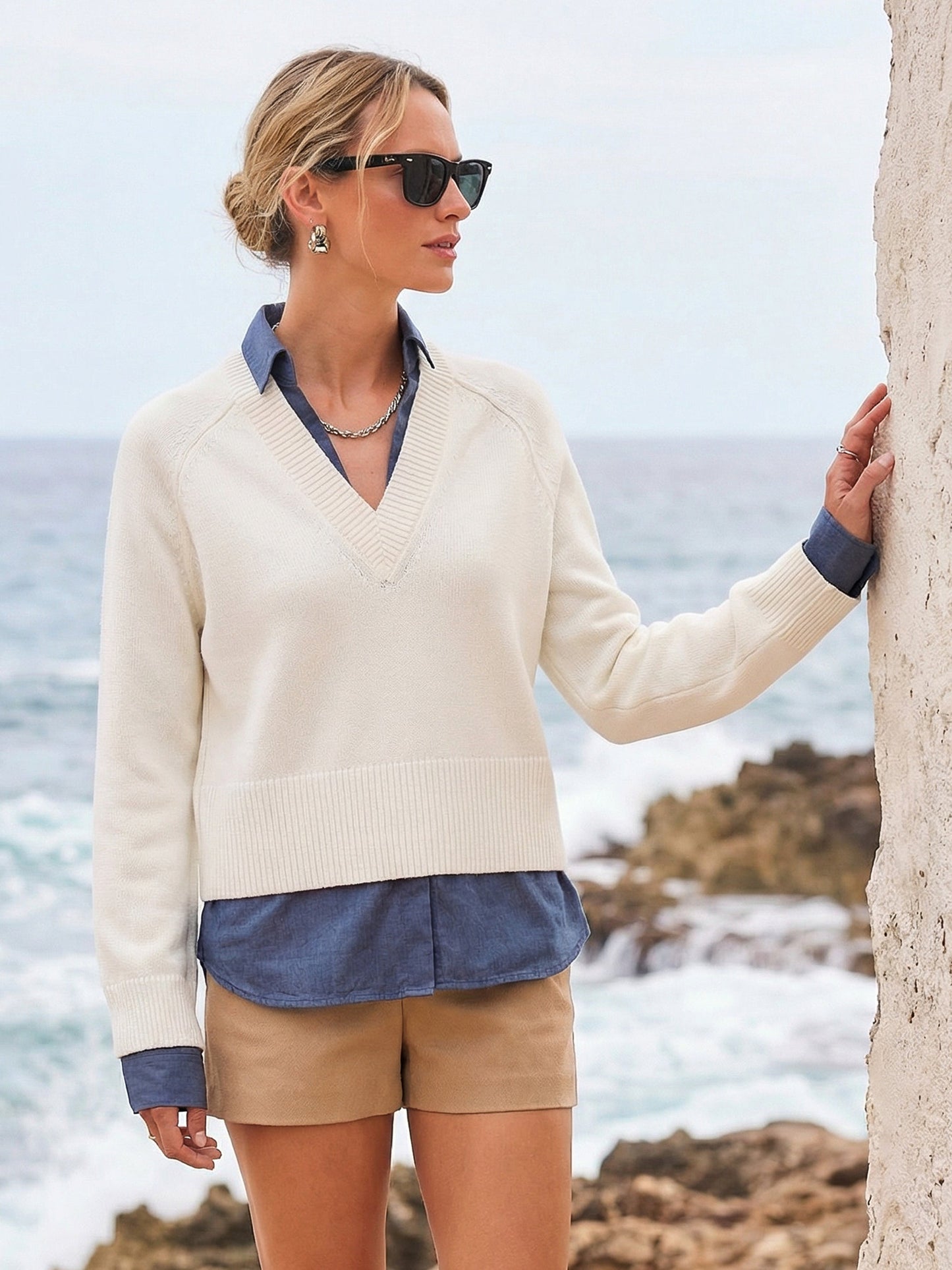FIFTEEN TWENTY Carrie Mixed Media Sweater