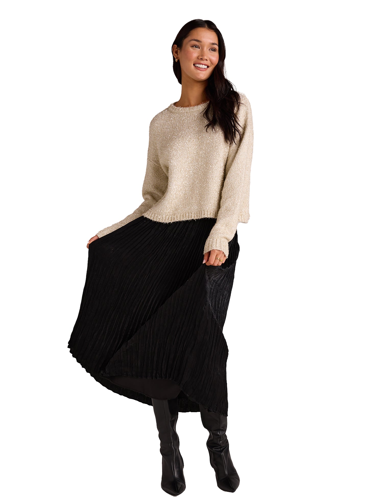 Bella Dahl Variegated Pleat Midi Skirt