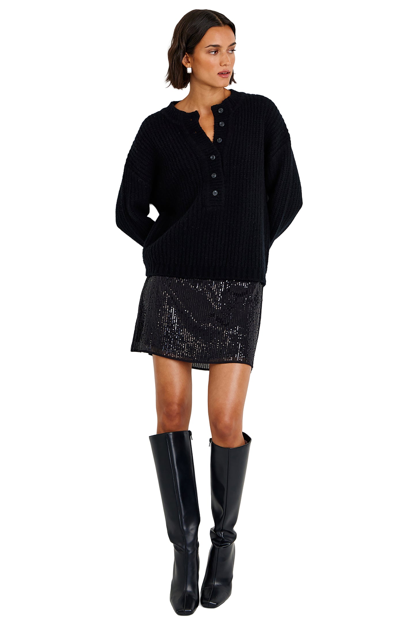 Bella Dahl Button Placket Pullover Sweater