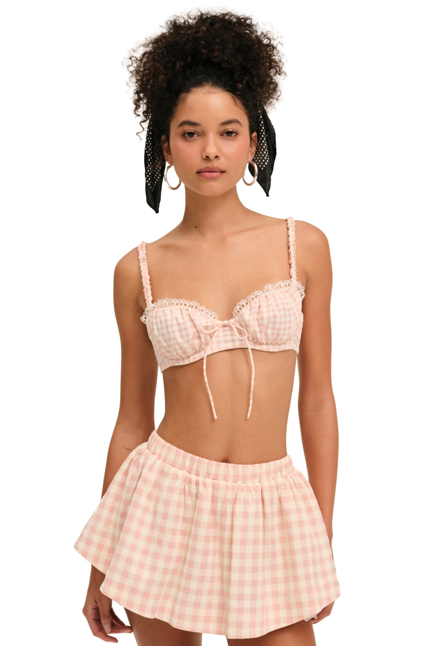 For Love & Lemons Petal Gingham Skort