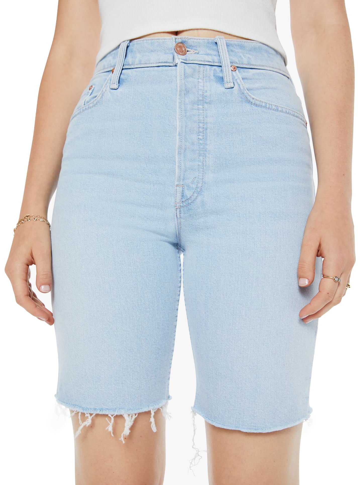 MOTHER High Waisted Rider Bermuda Short Fray