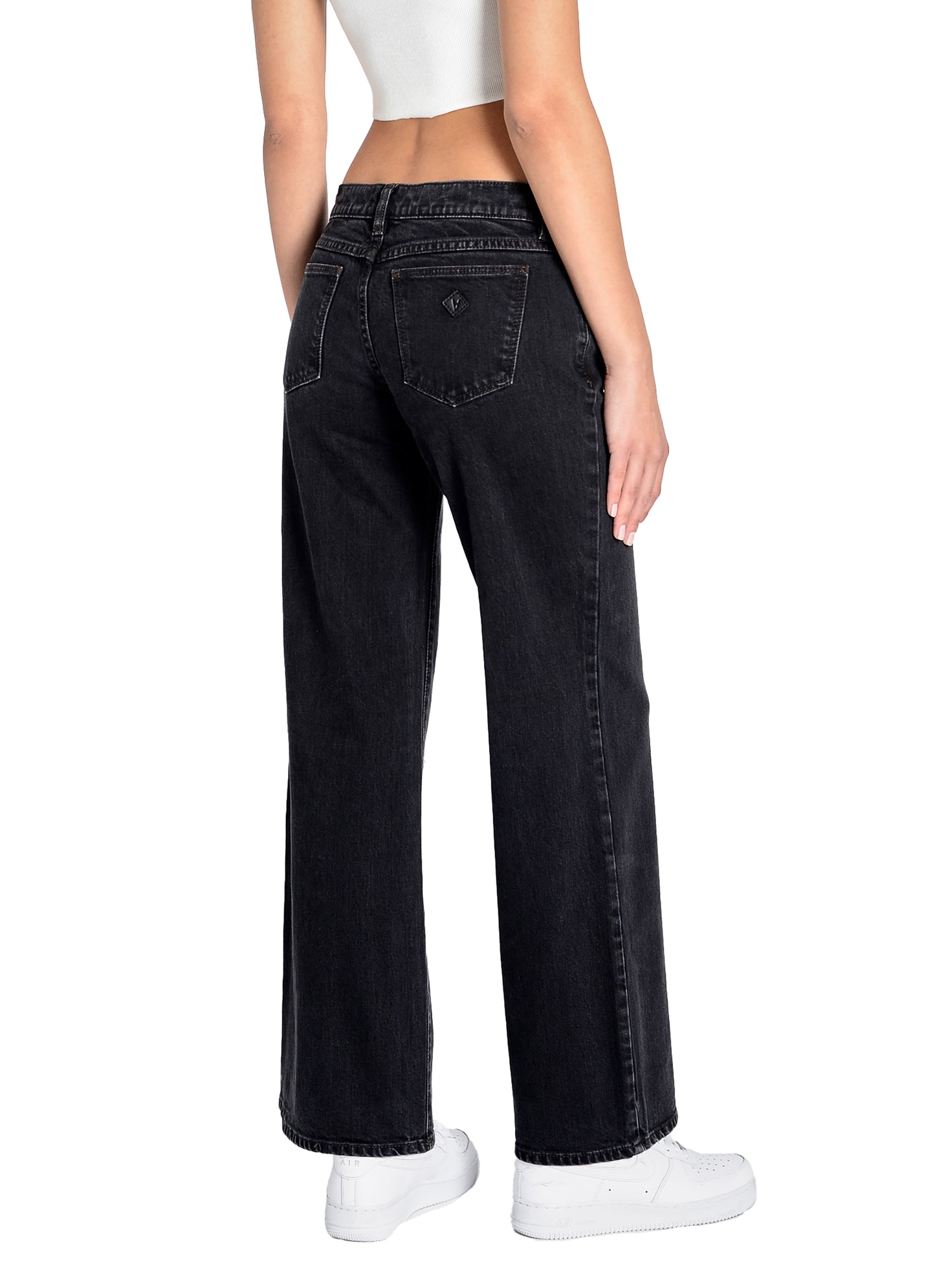 Abrand Jeans A 99 Low & Wide Denim Jeans In Black Box