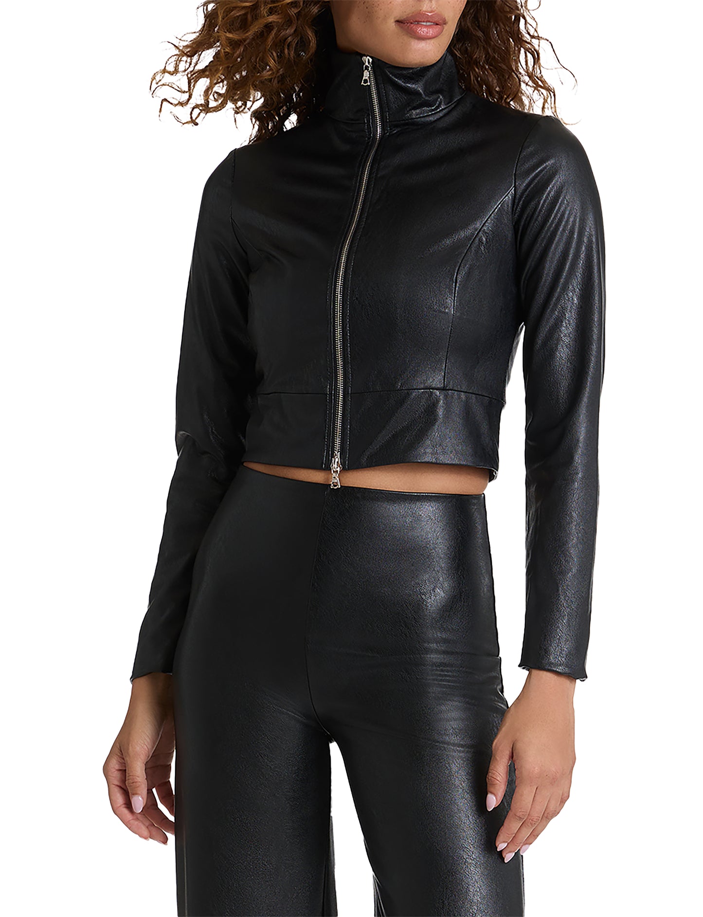 Commando Faux Leather Crop Biker Jacket