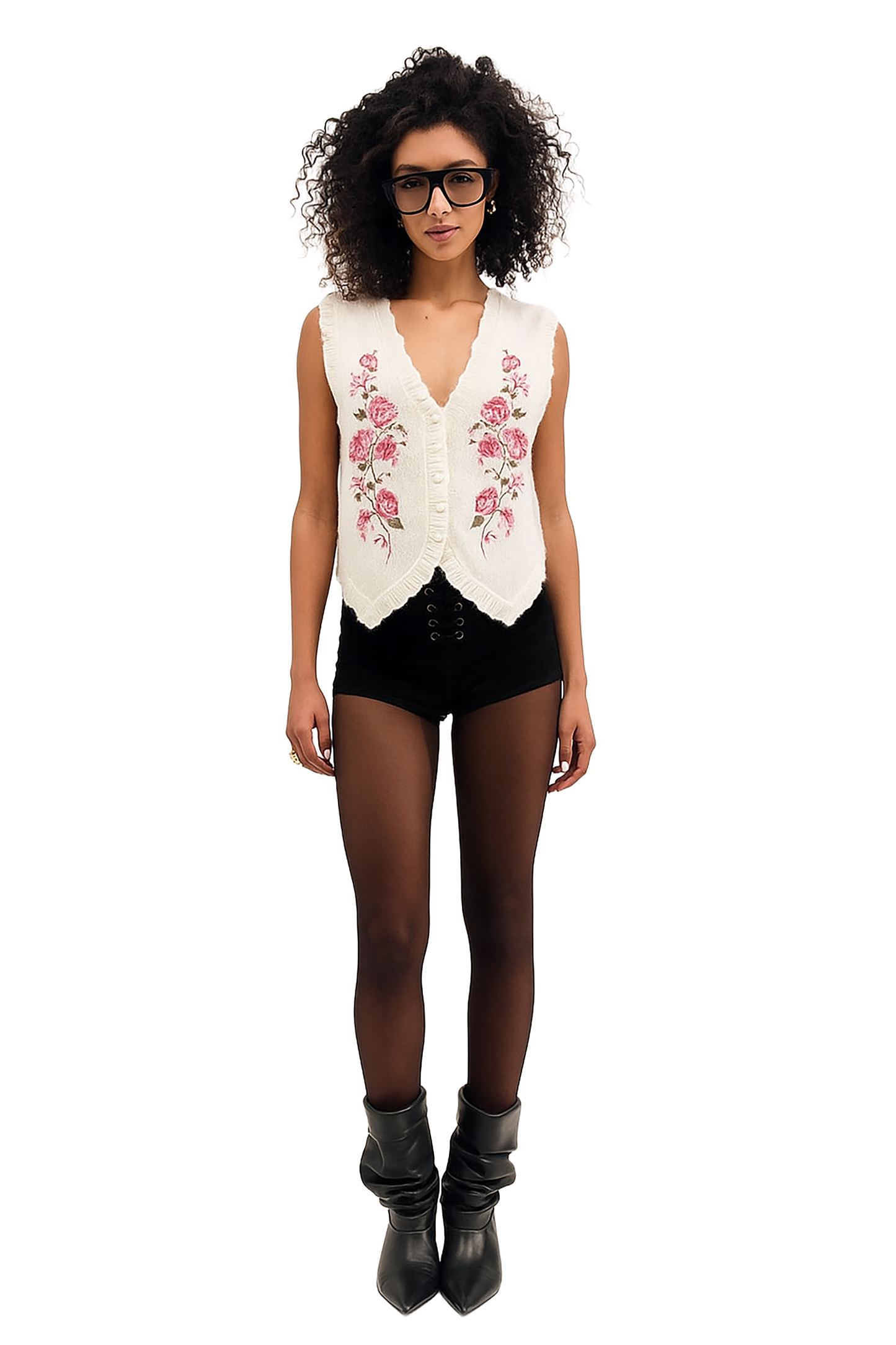 For Love & Lemons Molly Embroidered Sweater Vest