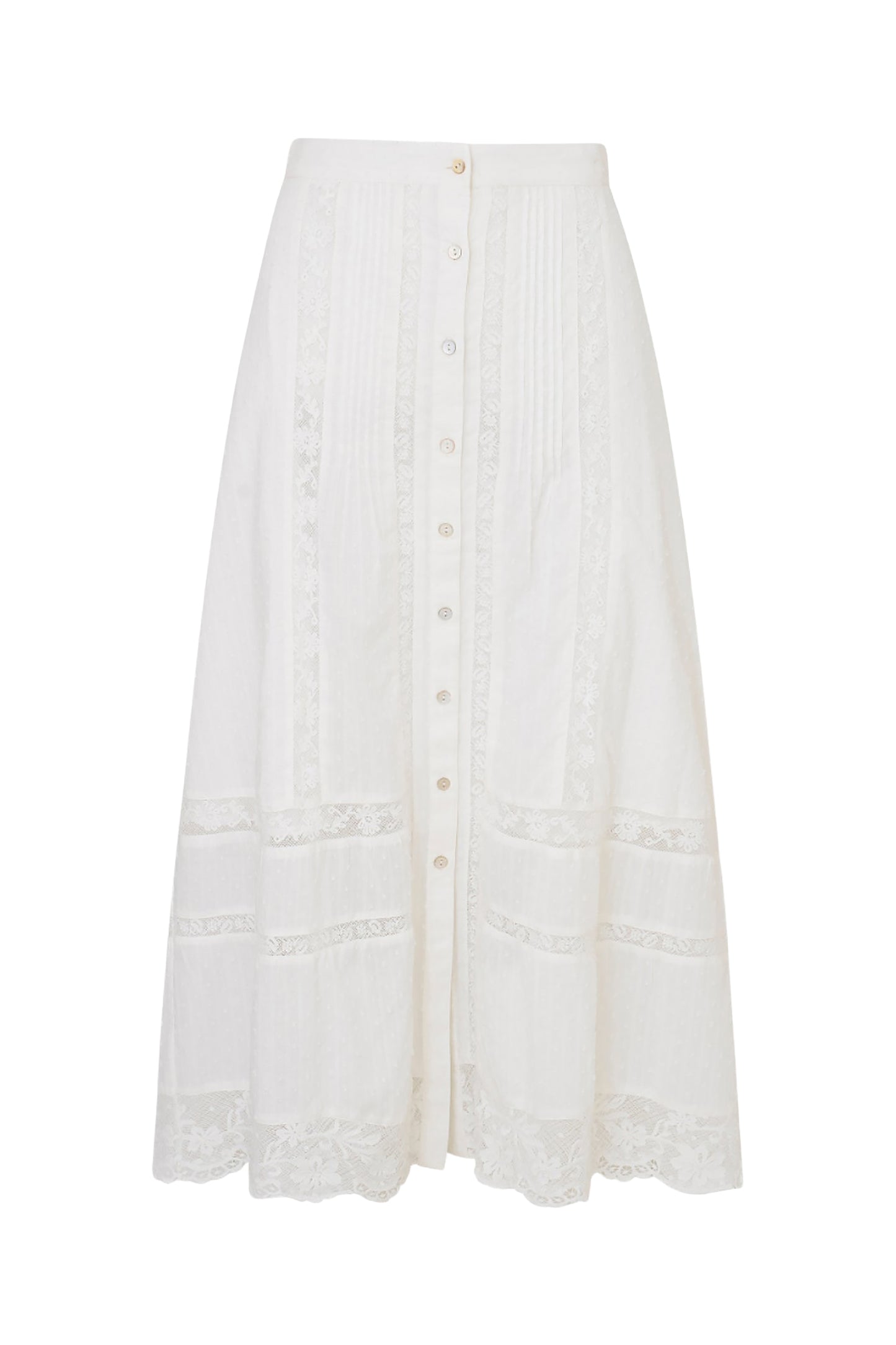LOVESHACKFANCY Allesia Cotton Midi Skirt