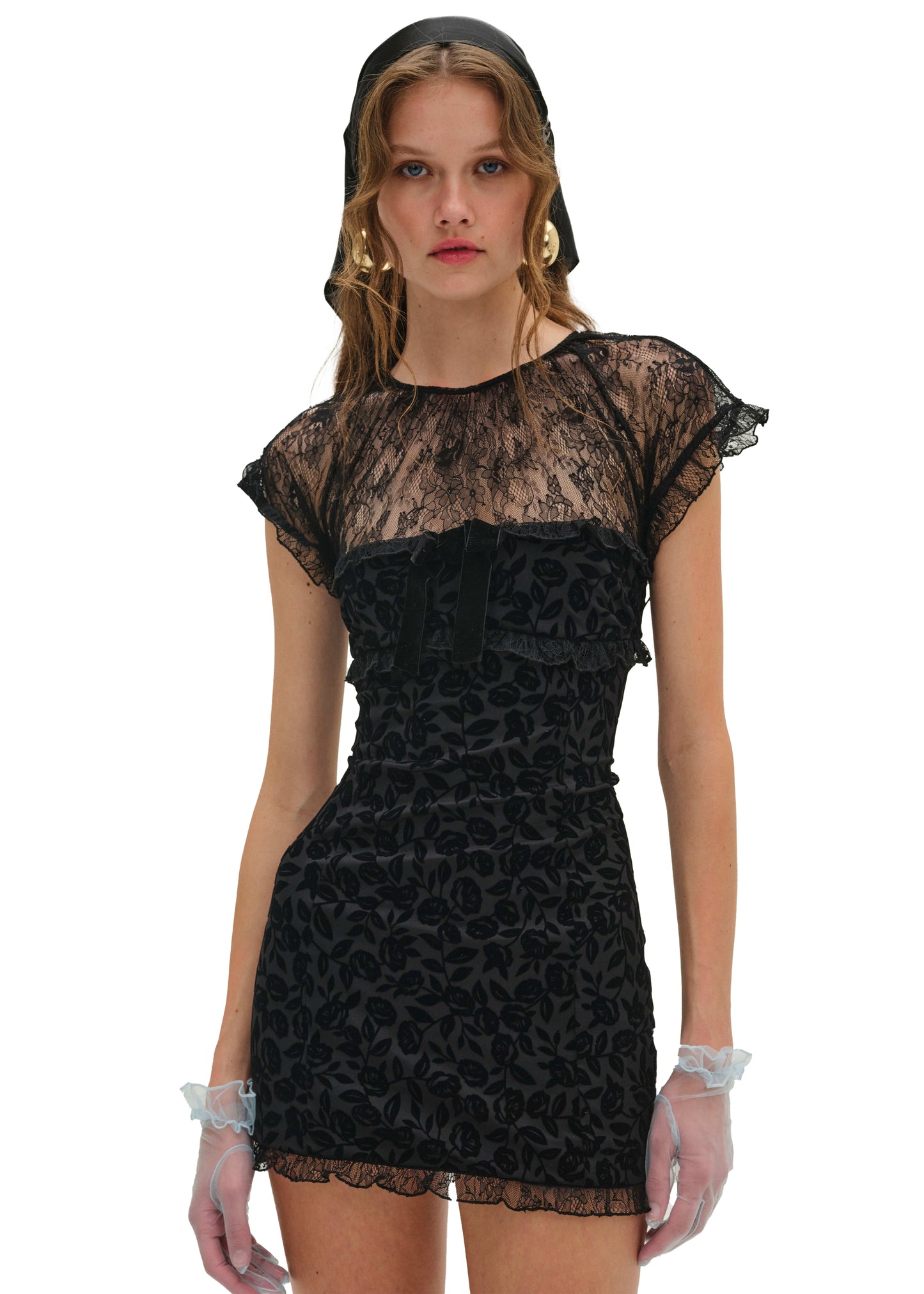 For Love & Lemons Midnight Velvet Mini Dress