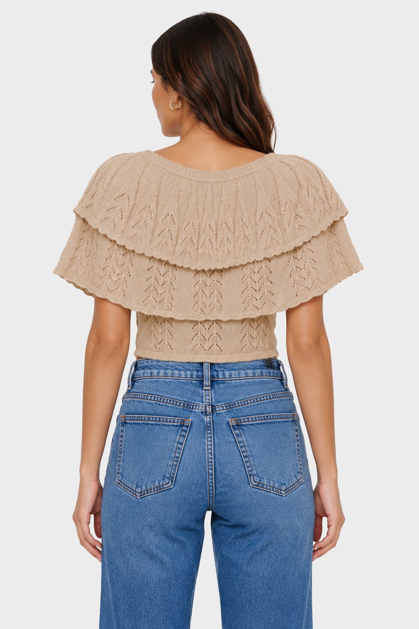 For Love & Lemons Evelyn Crochet Tank and Ruffle Cape