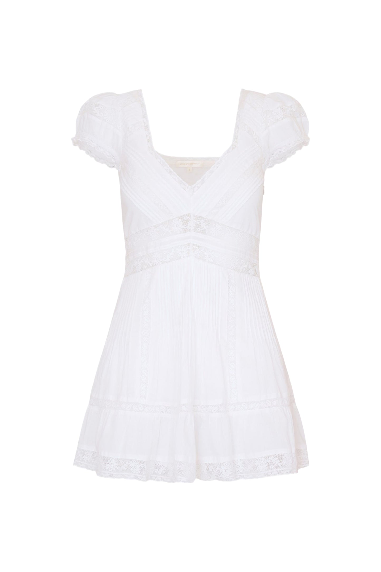 LOVESHACKFANCY Edena Cotton Victorian Mini Dress