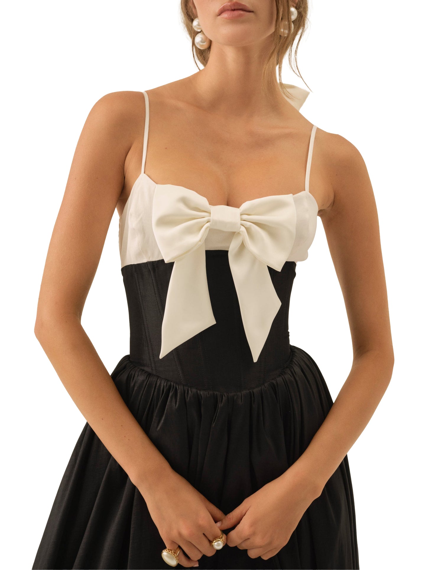 For Love & Lemons Emalie Taffeta Midi Dress