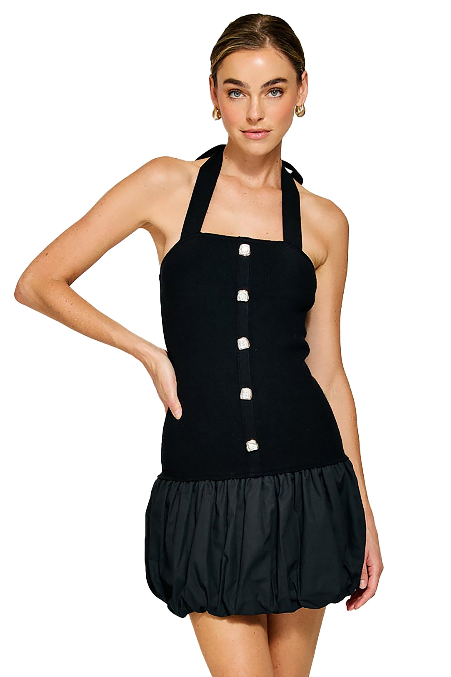 Line & Dot Ramona Mixed Media Balloon Dress