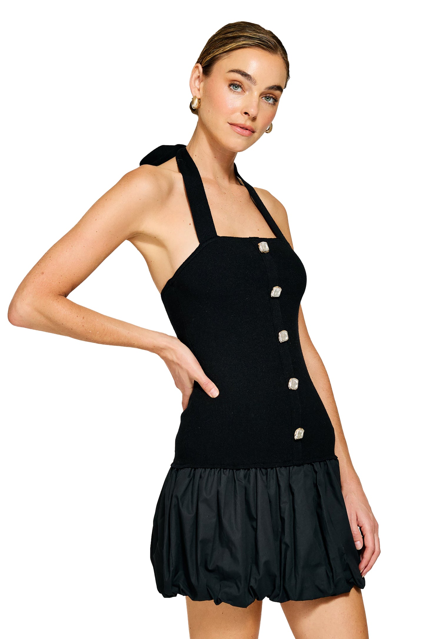 Line & Dot Ramona Mixed Media Balloon Dress