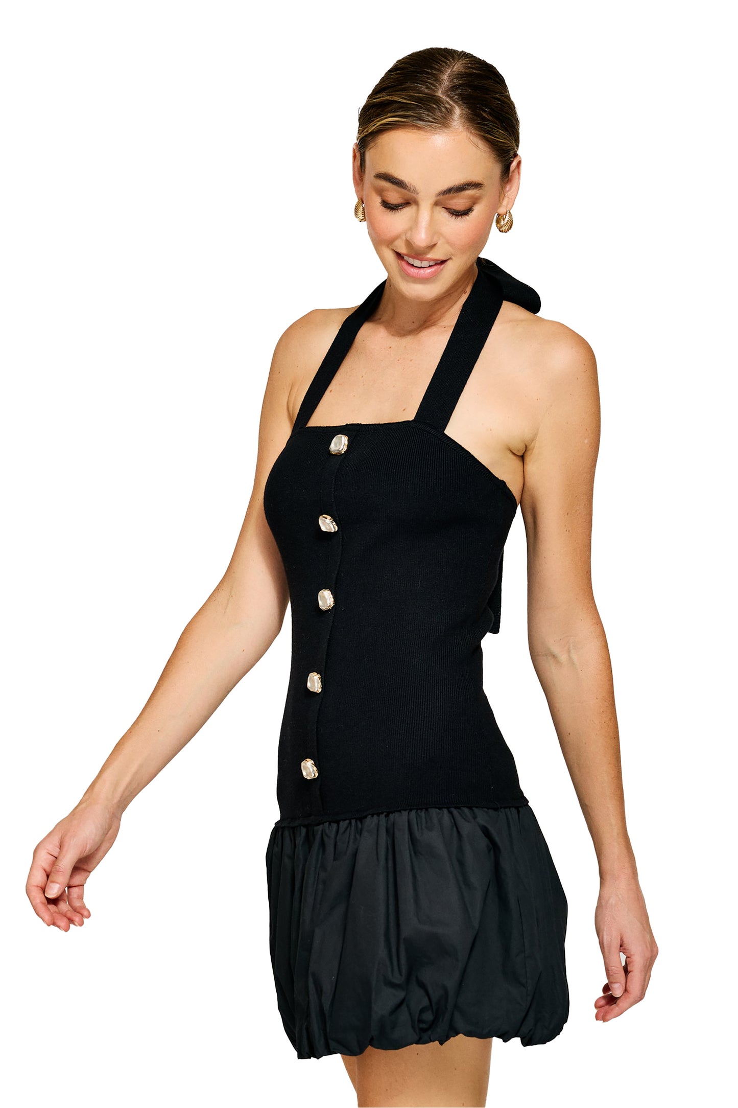 Line & Dot Ramona Mixed Media Balloon Dress