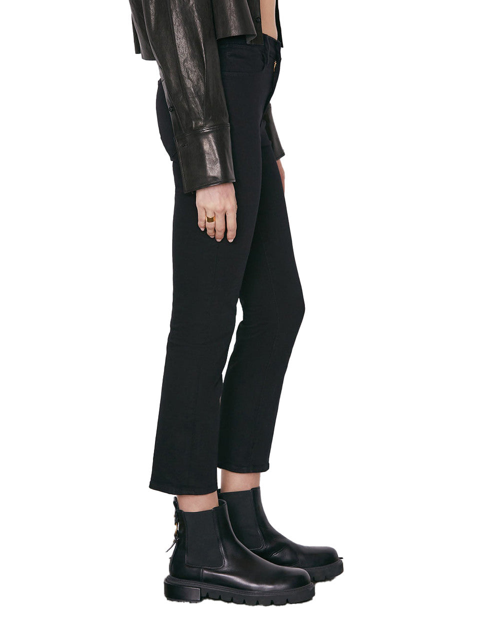 FRAME Le High Straight Jeans - Film Noir