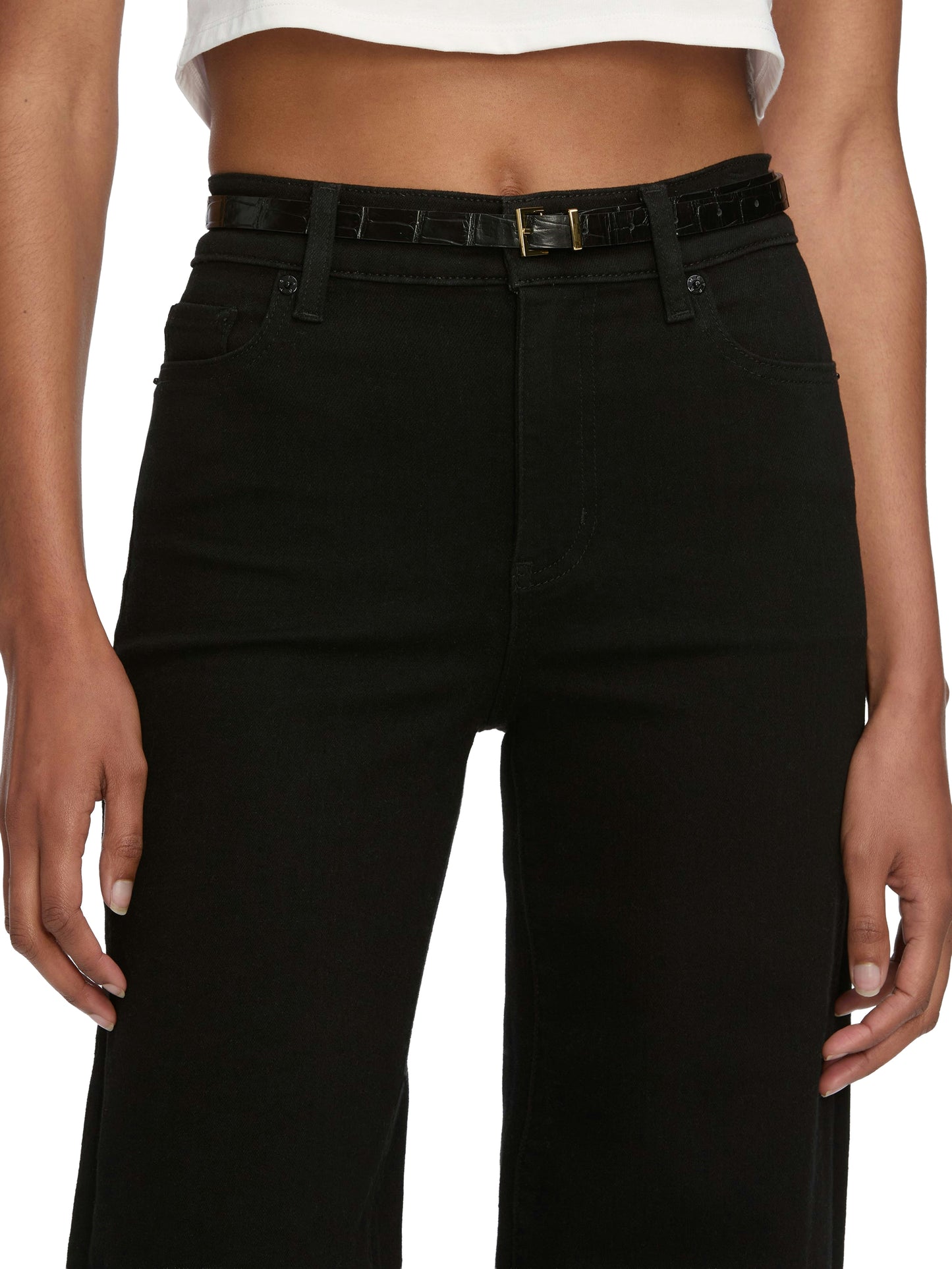 FRAME The Petite Croc Belt - Black