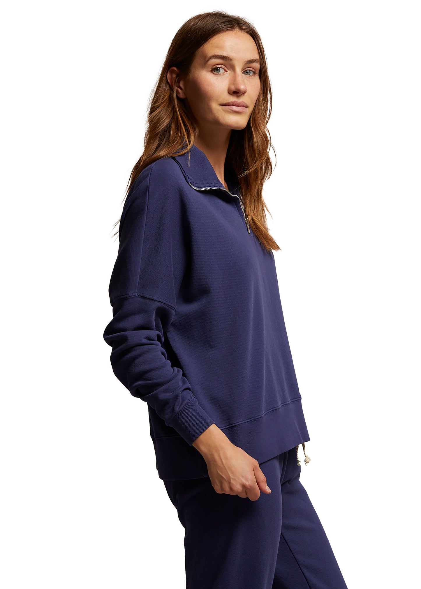 perfectwhitetee Maren French Terry Half Zip Sweatshirt