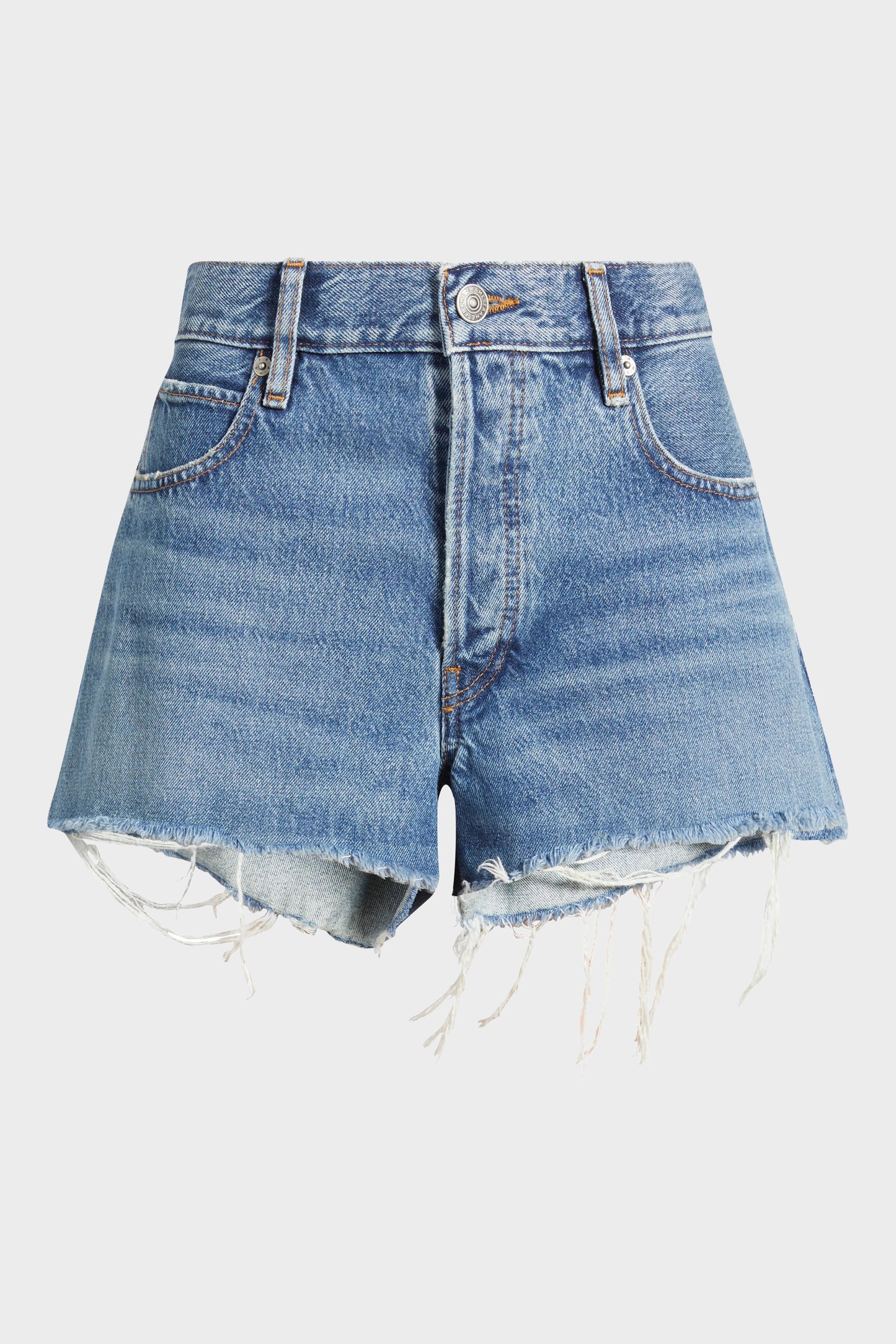 FRAME The Hang Frayed Hem Denim Shorts - Delilah