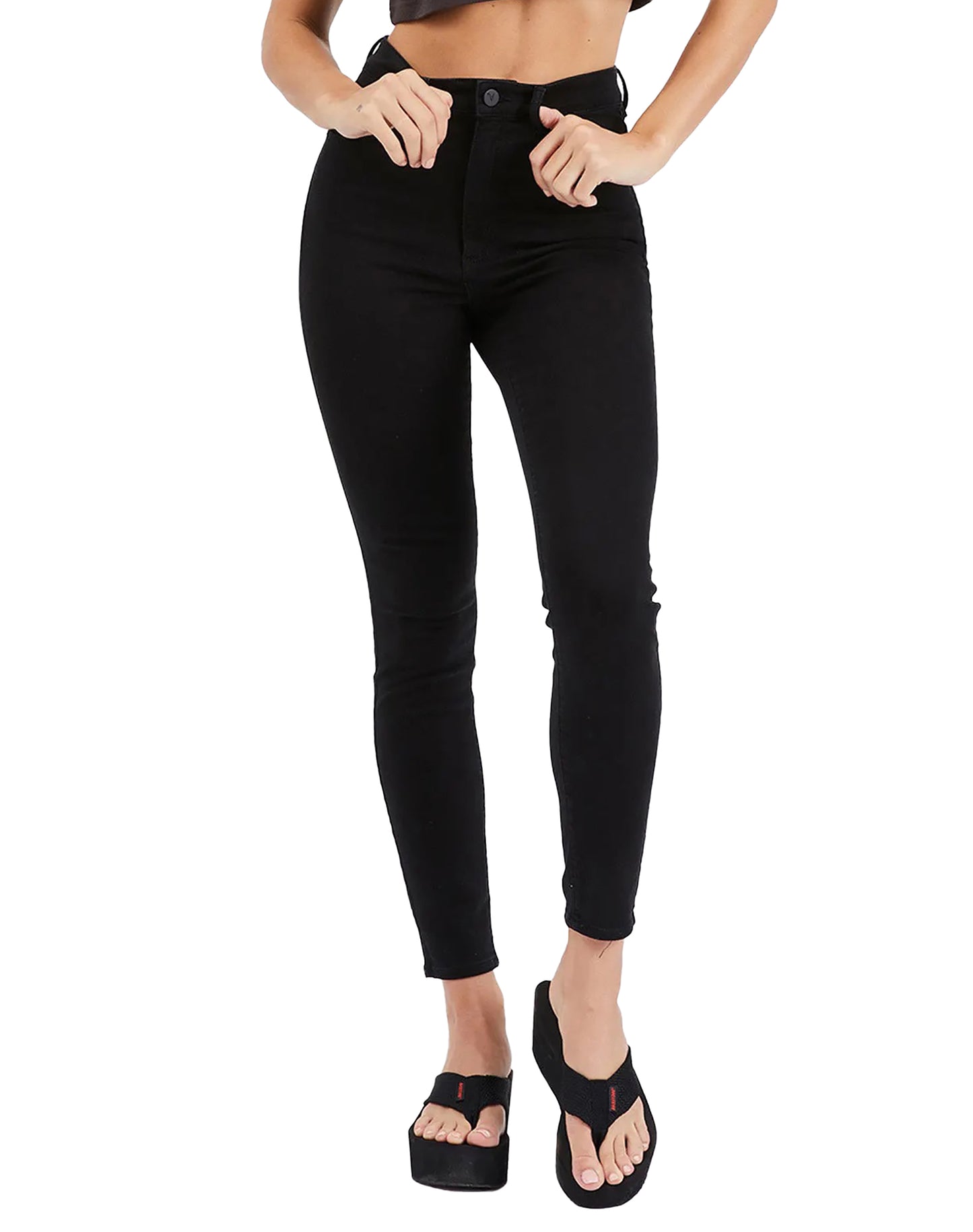 Abrand High Skinny Ankle Basher In Black Magic