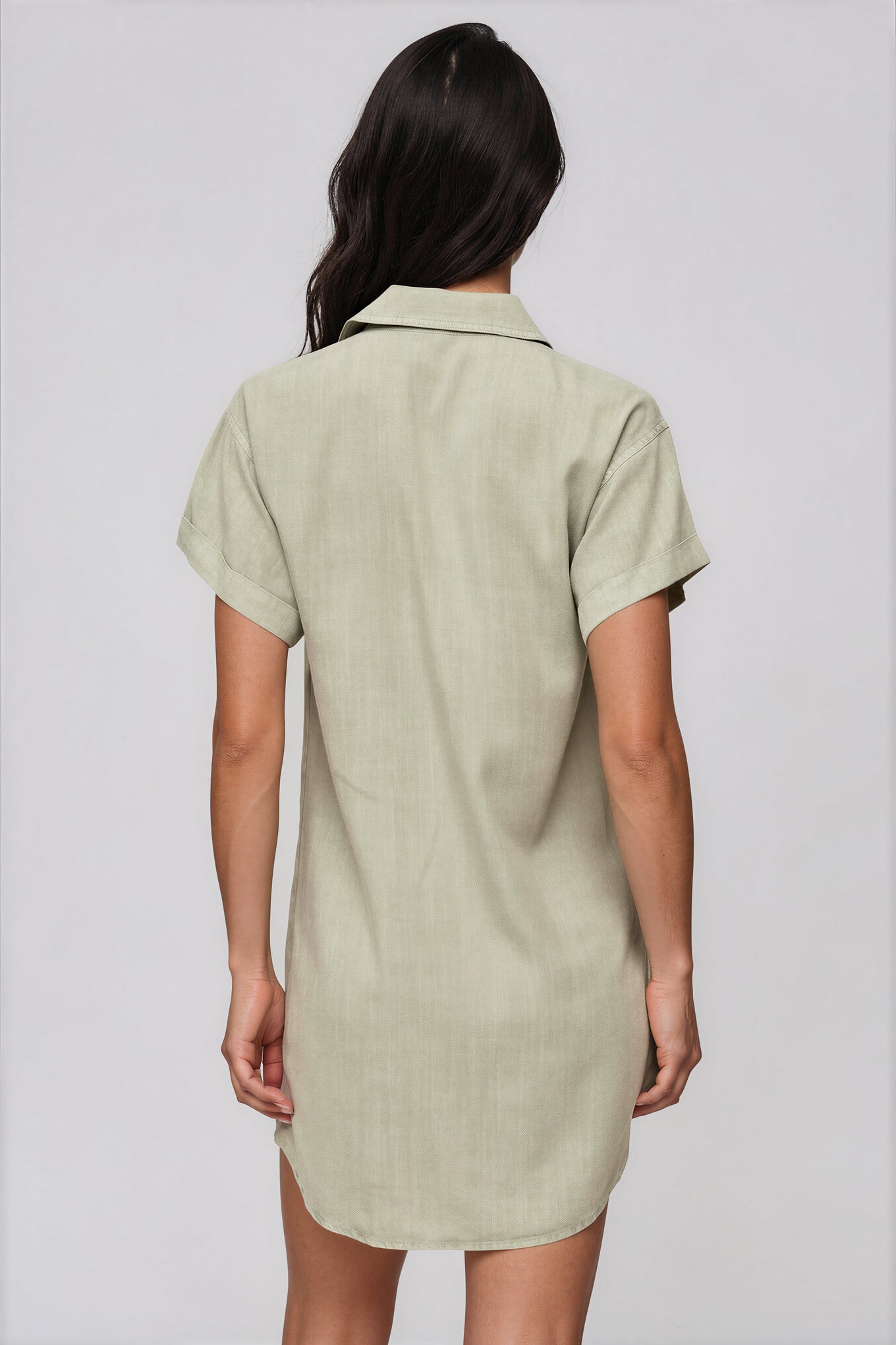 Bella Dahl Roll Sleeve Pocket Shirt Dress