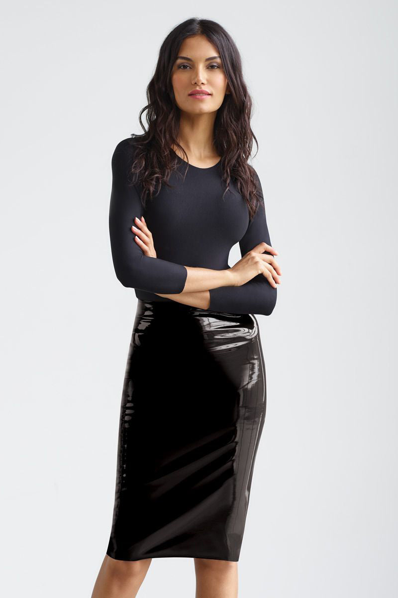 Commando Faux Patent Leather Midi Skirt