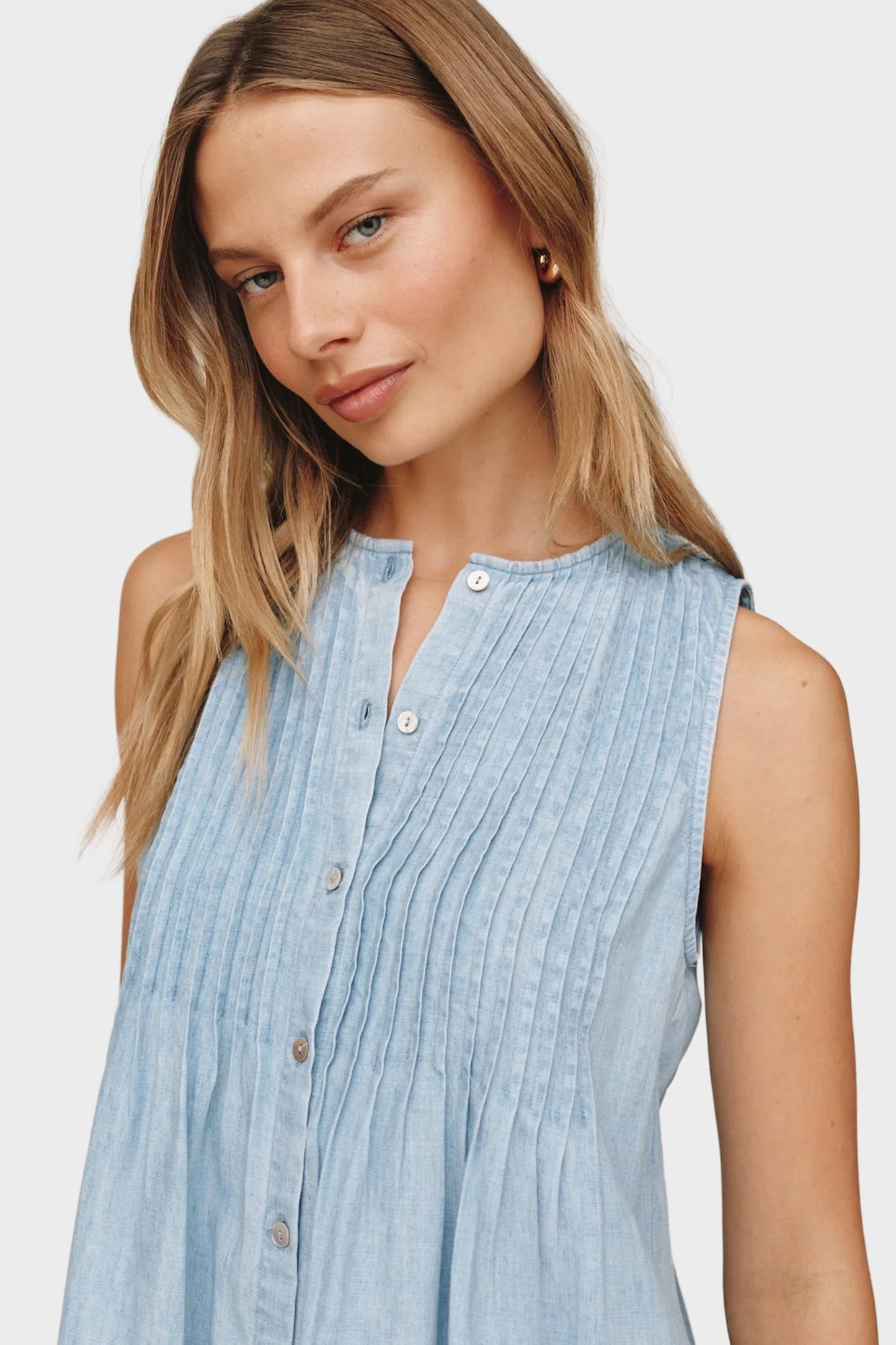 Bella Dahl slvls pintuck dress