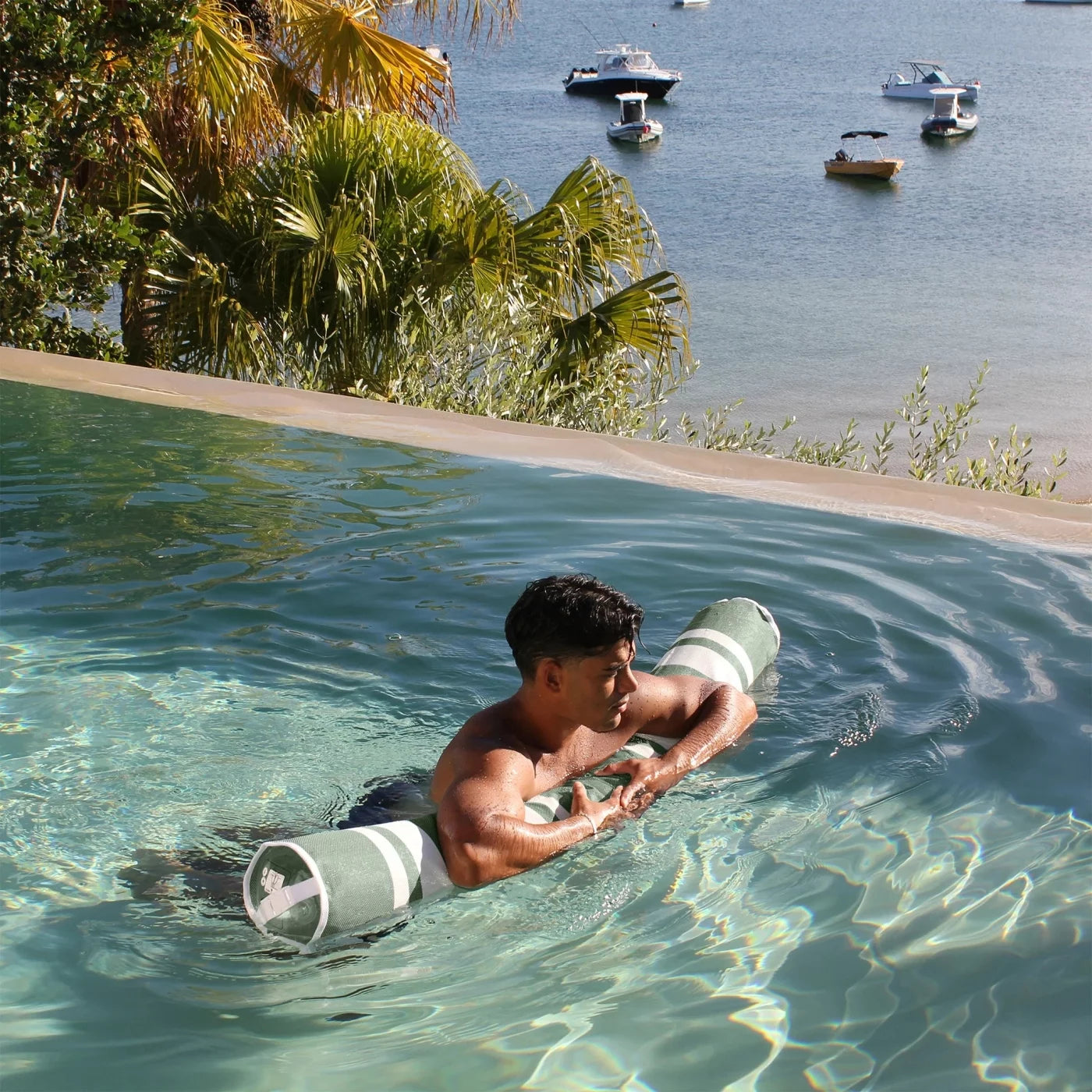Sunnylife Mesh Pool Noodle - Seagrass Eucalyptus Stripe