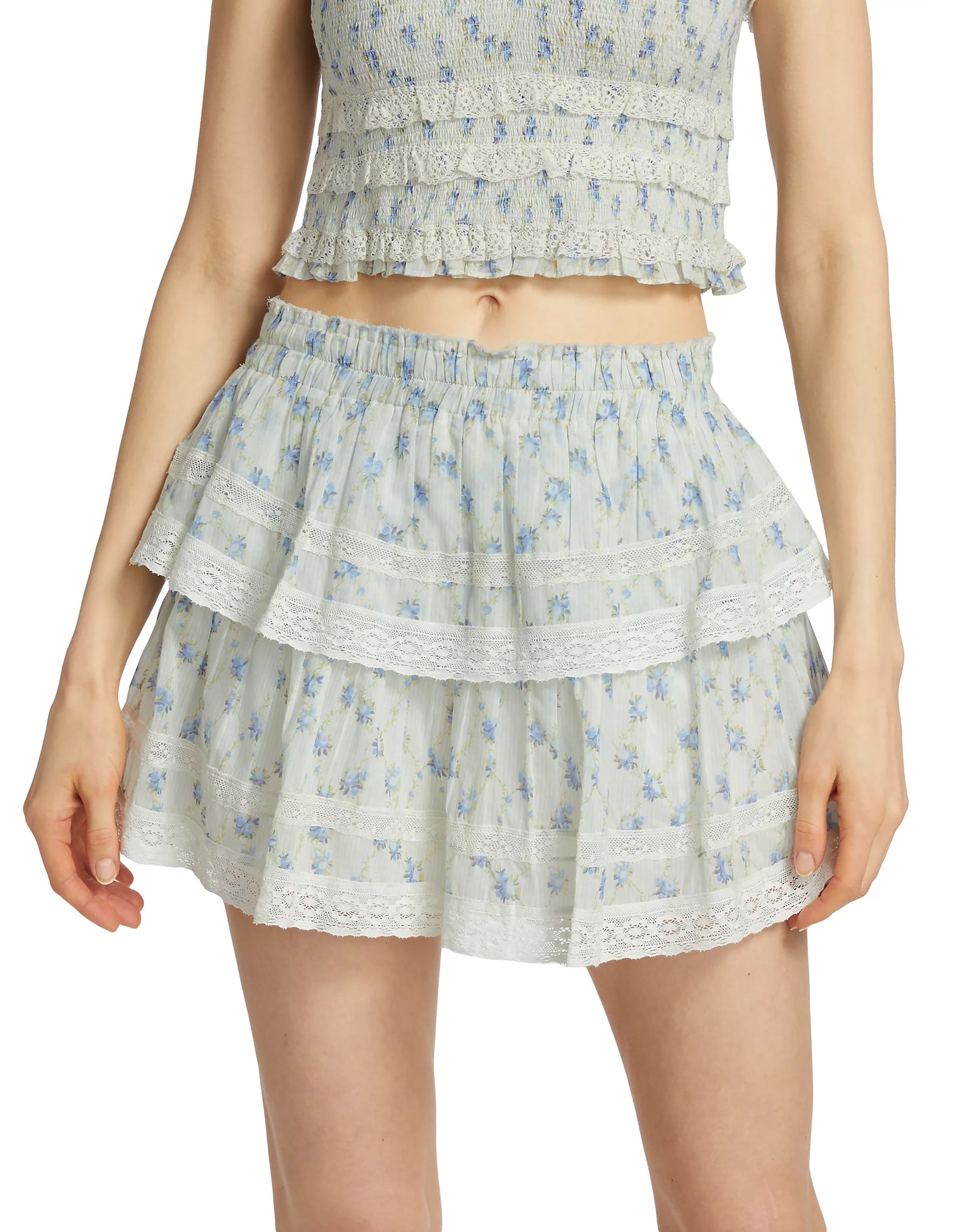 LOVESHACKFANCY Ruffle Mini Skirt