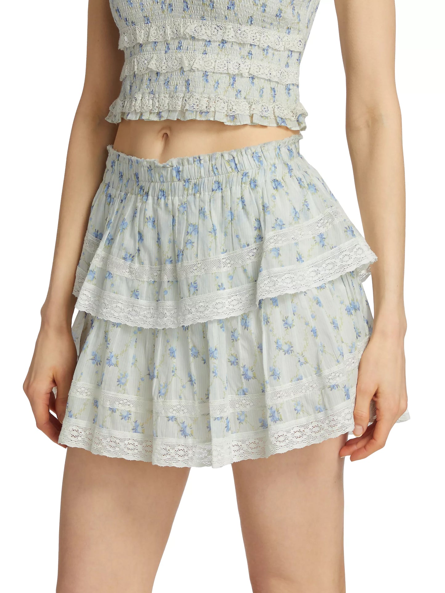 LOVESHACKFANCY Ruffle Mini Skirt