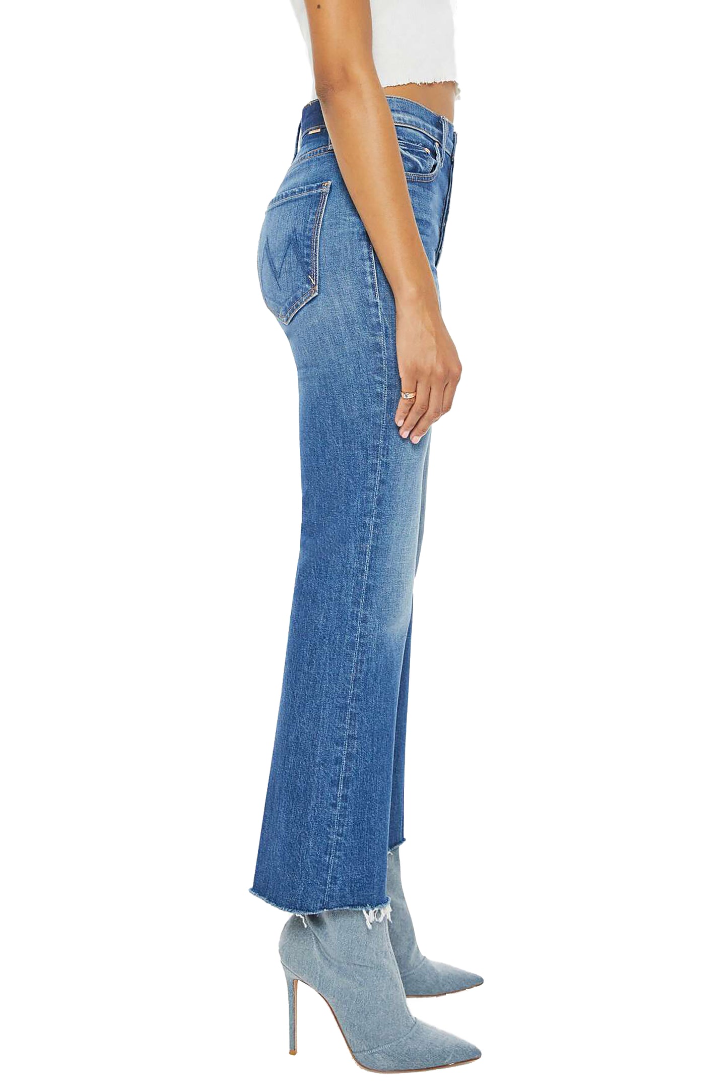 MOTHER The Tripper High Waist Ankle Fray Flare - It's a Small World