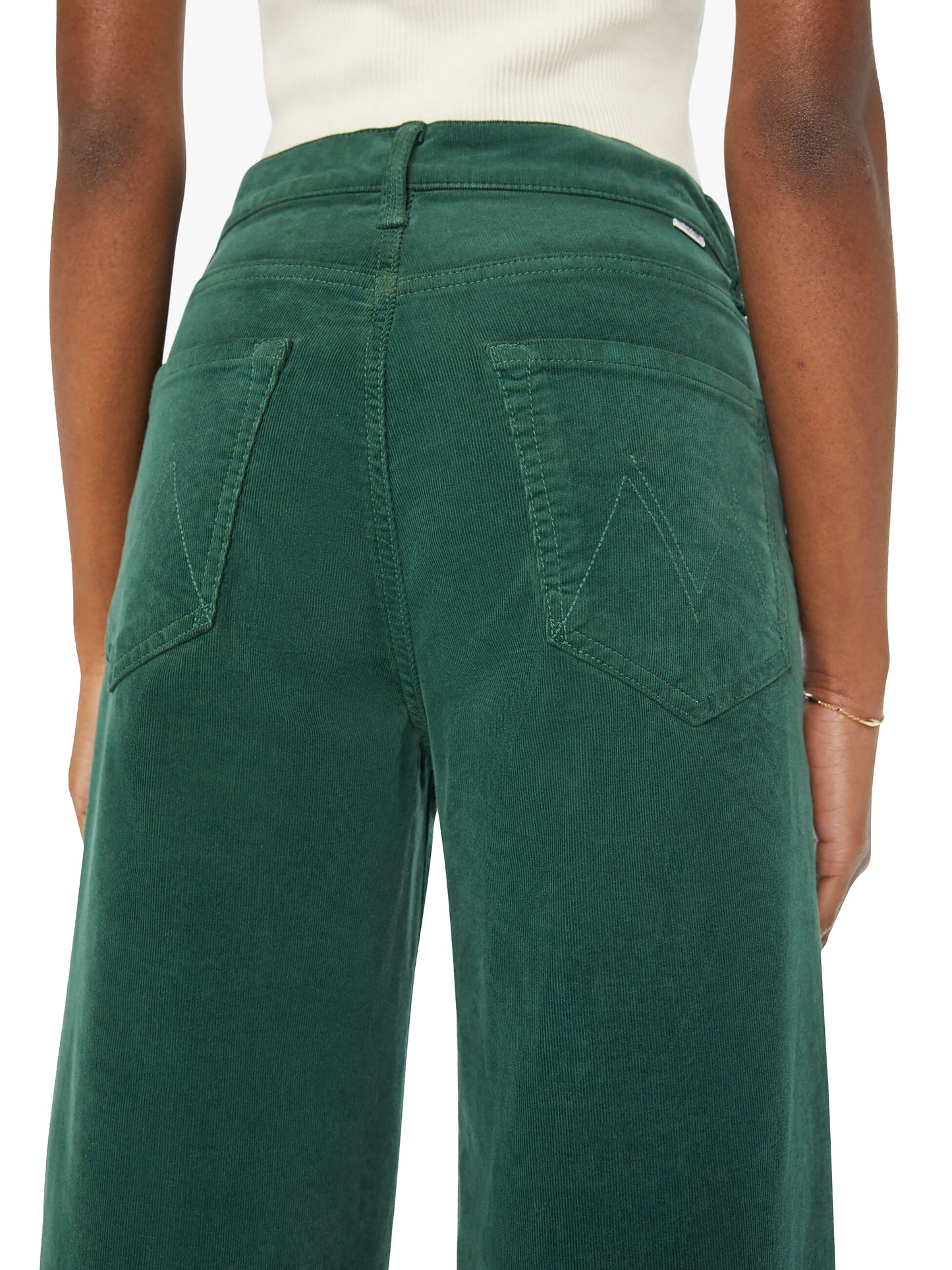 MOTHER The Ditcher Roller Zip Sneak Corduroys - Dark Green