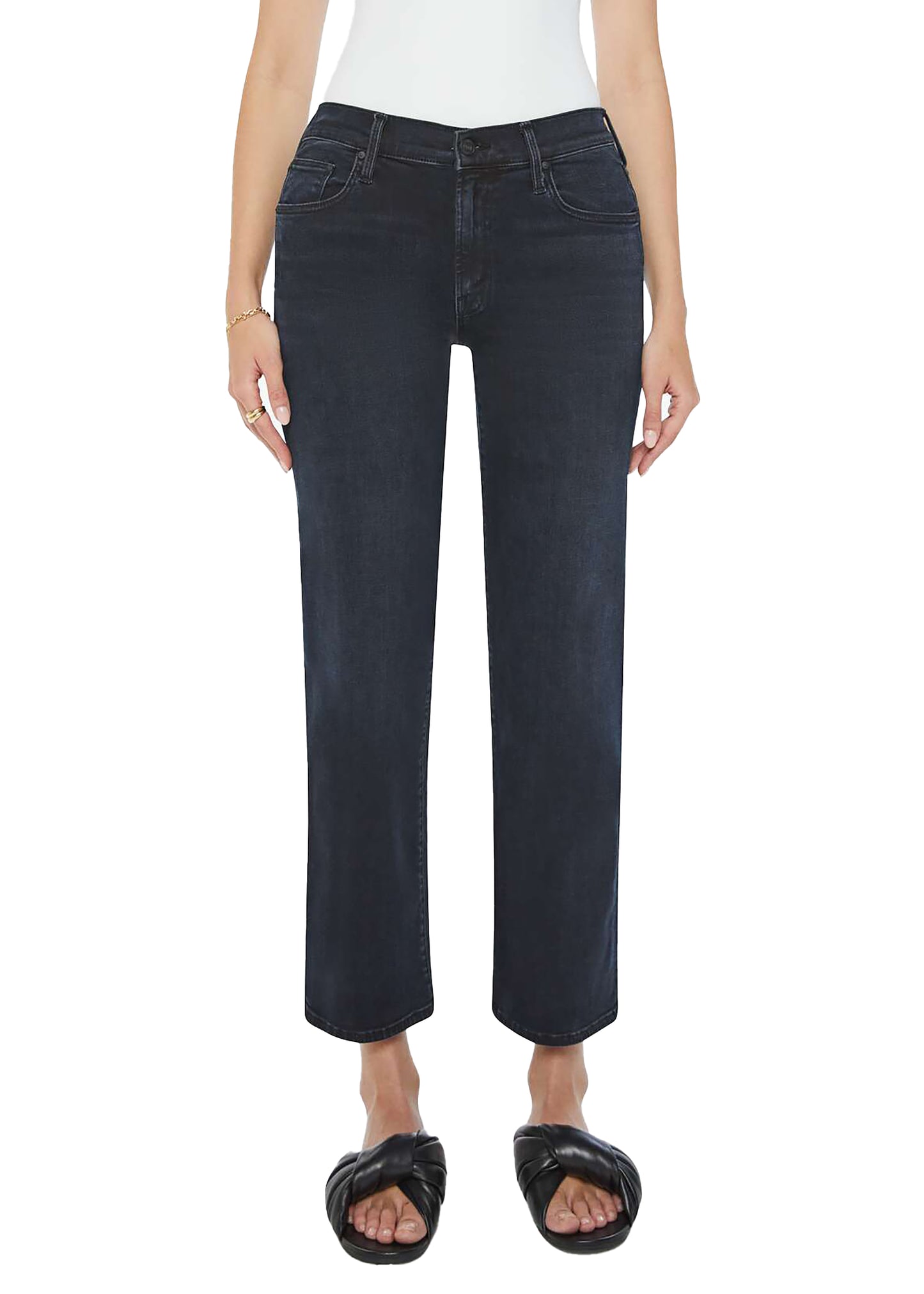 MOTHER Mid Rise Rambler Zip Ankle Jeans - Night In Venice