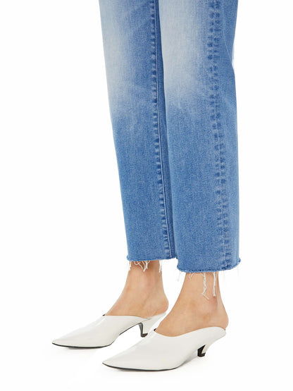 MOTHER The Mid Rise Rambler Zip Ankle Fray Jeans -  Enjoy The Ride