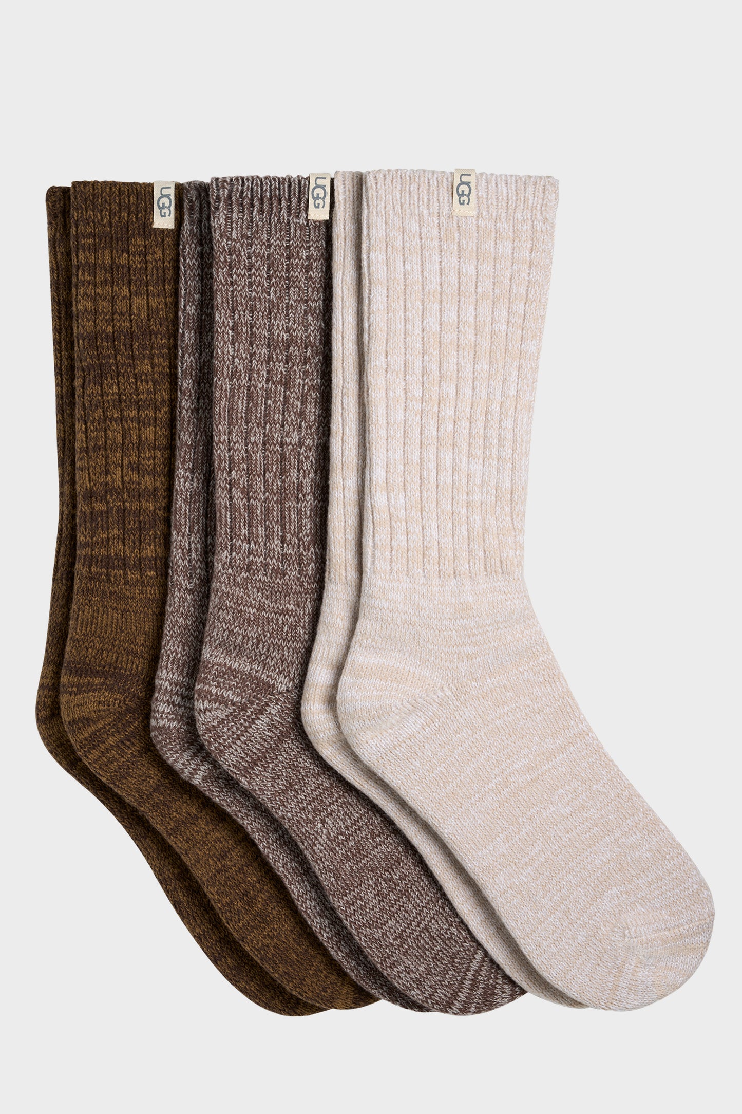 UGG Socks - Women's Rib Knit Slouchy Crew Sock - 3 Pack