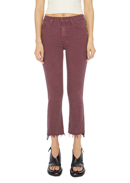 MOTHER The Insider Crop Step Fray - Mauve Wine