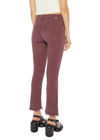 MOTHER The Insider Crop Step Fray - Mauve Wine