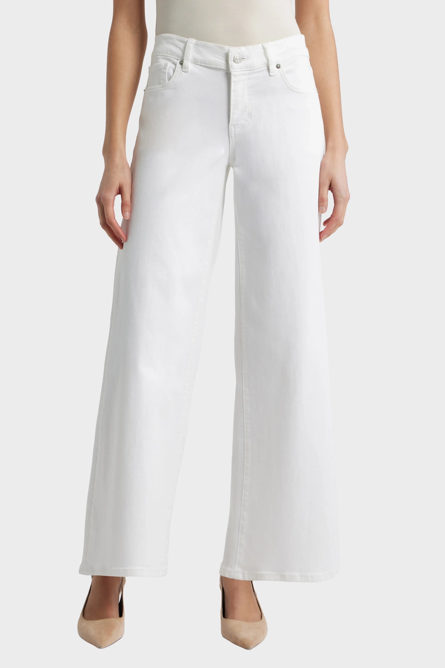 FRAME Le Slim Palazzo Jeans - White