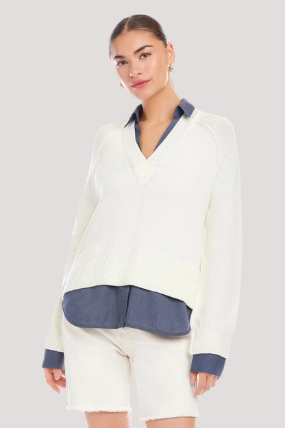 FIFTEEN TWENTY Carrie Mixed Media Sweater