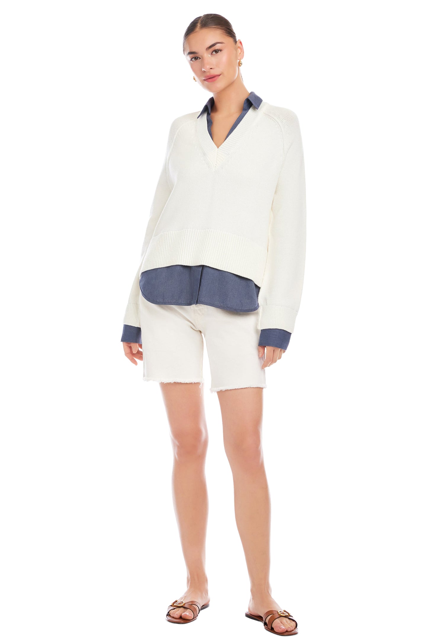 FIFTEEN TWENTY Carrie Mixed Media Sweater