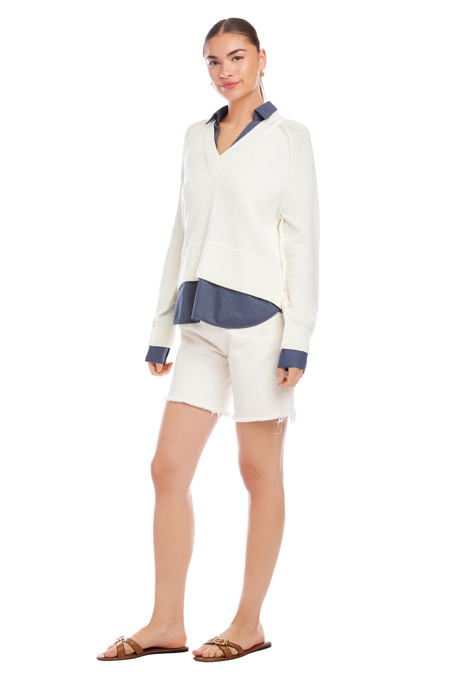 FIFTEEN TWENTY Carrie Mixed Media Sweater