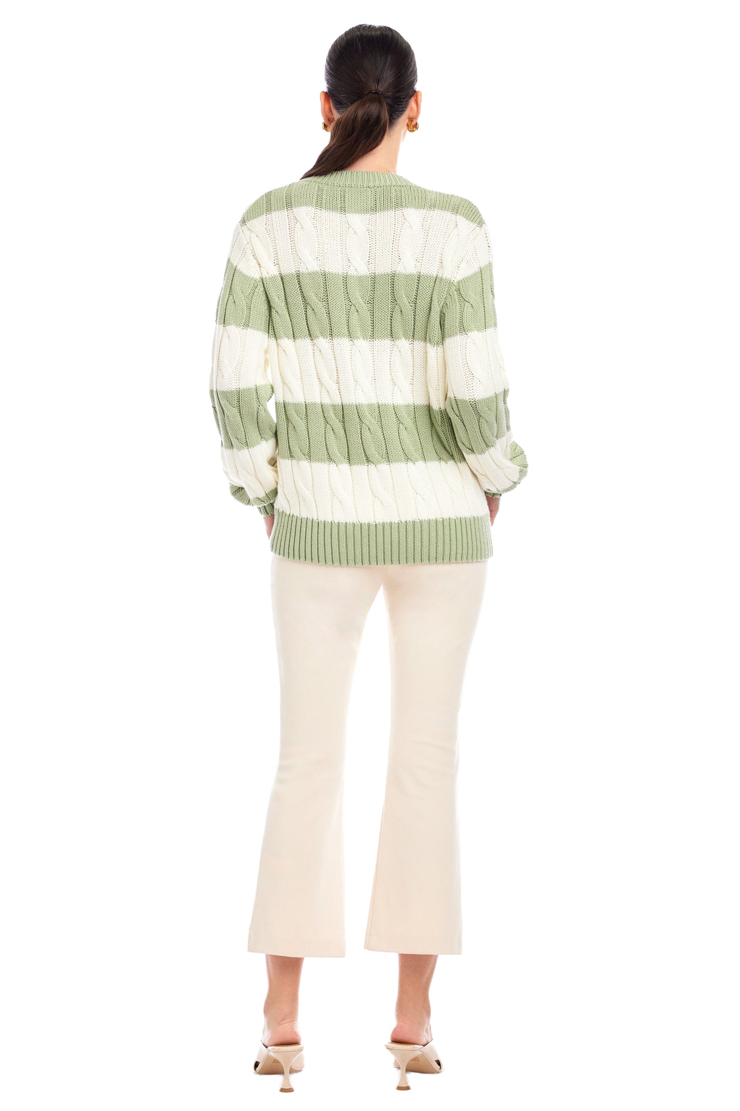 FIFTEEN TWENTY Avalee Stripe Cable Sweater