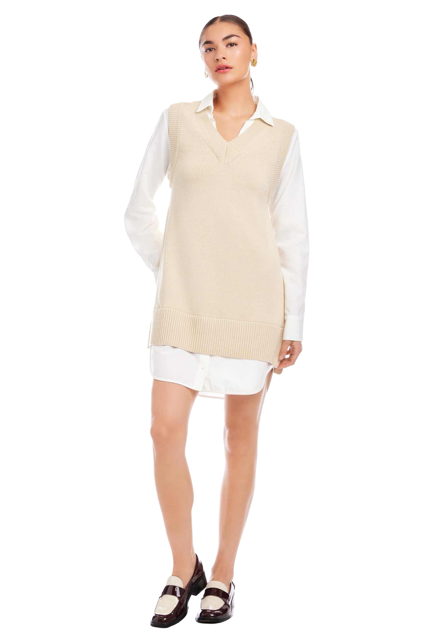 FIFTEEN TWENTY Elora Mixed Media Vest Dress