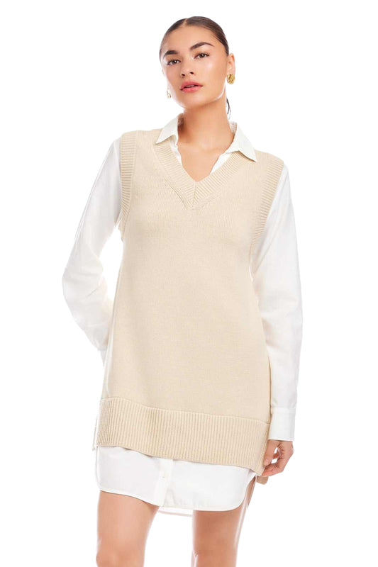 FIFTEEN TWENTY Elora Mixed Media Vest Dress