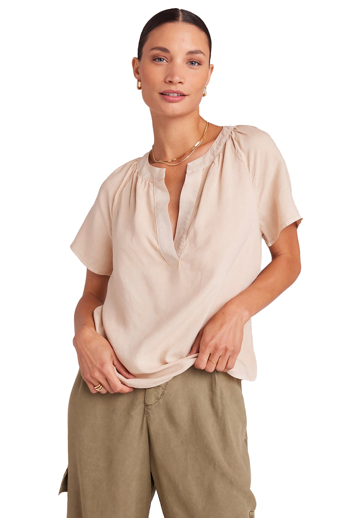 Bella Dahl Flowy Short Sleeves Pullover Top