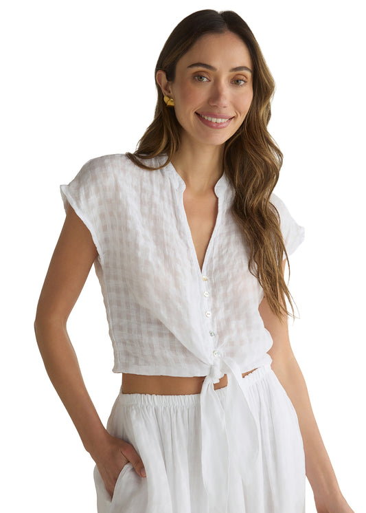 Bella Dahl Short Sleeve Tie Front Top