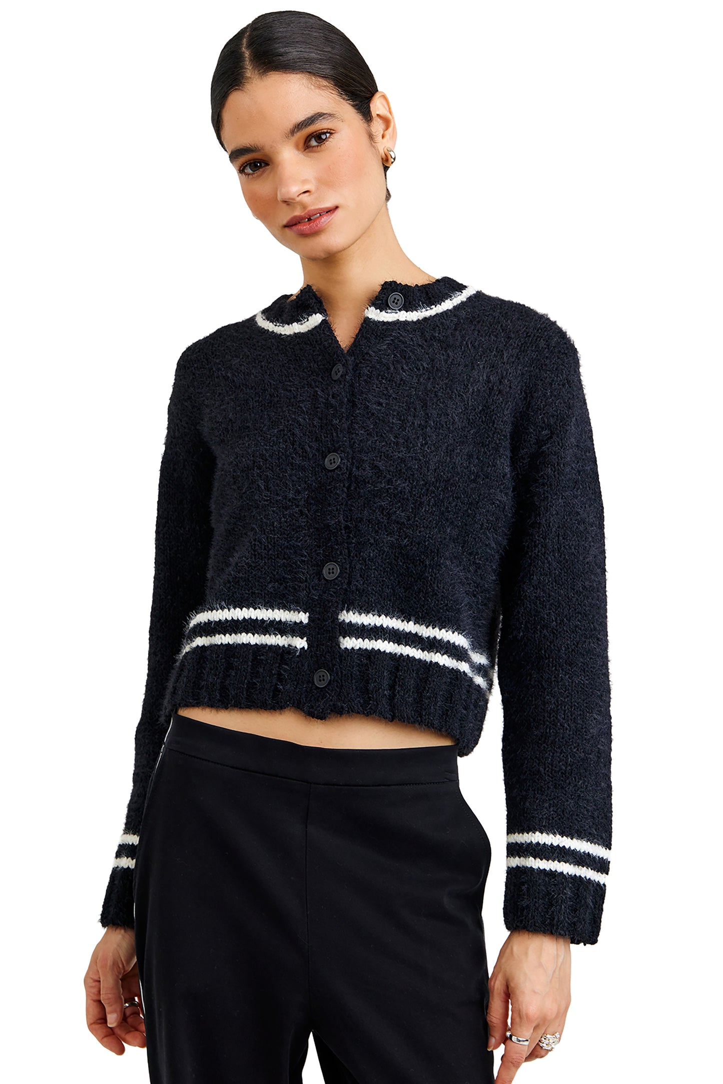 Bella Dahl Contrast Stripe Cardigan