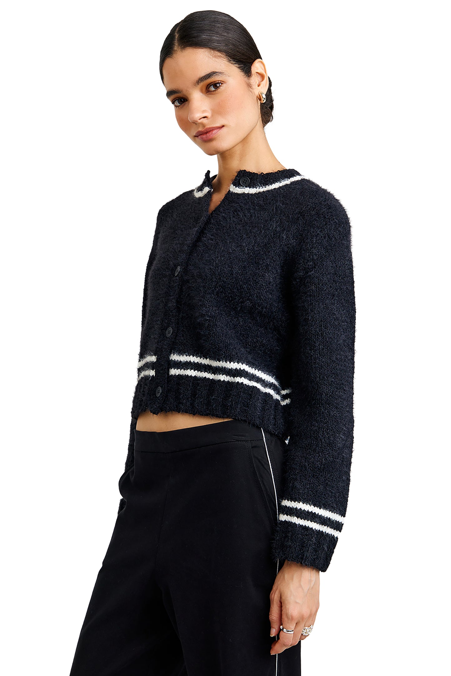 Bella Dahl Contrast Stripe Cardigan