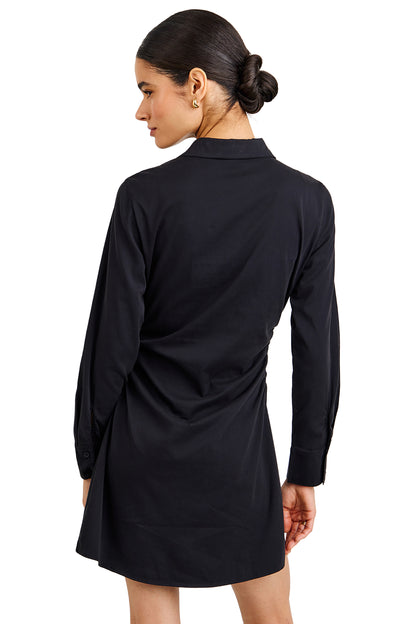 Bella Dahl Long Sleeve Shirred Shirt Dress