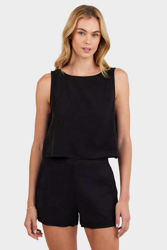 Bella Dahl Sleeveless Boat Neck Split Back