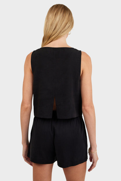 Bella Dahl Sleeveless Boat Neck Split Back