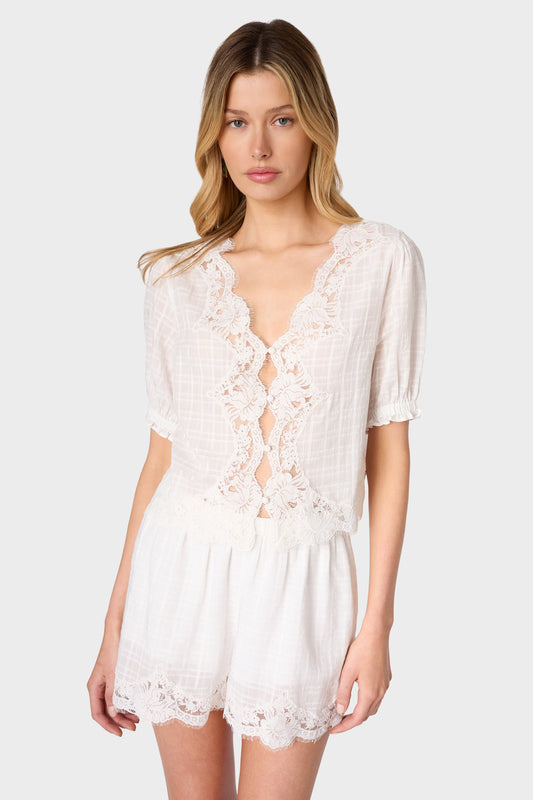Cami NYC Junie Cotton Plaid Top